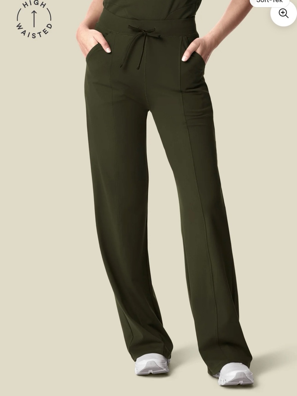 Mandala Women's Olive Green scrub set, wide leg bottoms